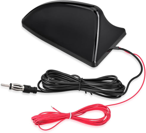 SZSAUTO Shark Fin Amplified FM AM Car Radio Antenna, Vehicle Roof Mount Replacement