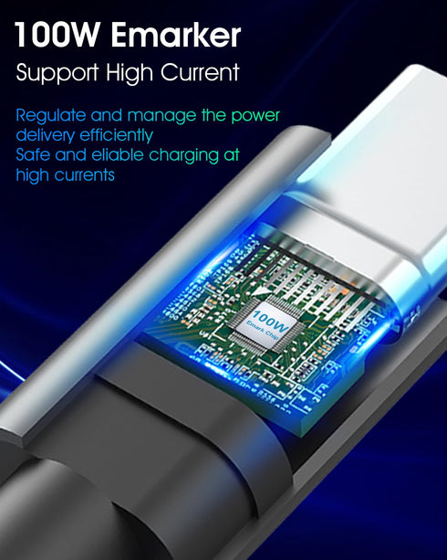 USB C to USB C Cable, 100W 5A Super Fast Charging USB C Charger Cable PD 3.0, Type C to Type C Cable for iPhone 15/15