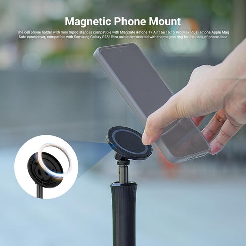 NEEWER TP016 Airplane Phone Holder, Magnetic Smartphone Desk Mount Tripod Stand Handheld Selfie Stick Plane Gadget