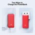 10000mAh Portable Charger, Slim USB B C Power Bank, 4 Output External Battery Pack with Built-in AC Wall Plug
