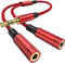 MOSWAG Earphone Splitter Adapter, 3.5mm Male to Audio Microphone Y Splitter Cable for iPhone, Samsung, PS4, Laptop
