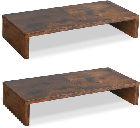 TEAMIX 2 Pack Monitor Stand Riser-20 inch, Wooden Tabletop Shelf for TV/PC/Laptop/Printer,