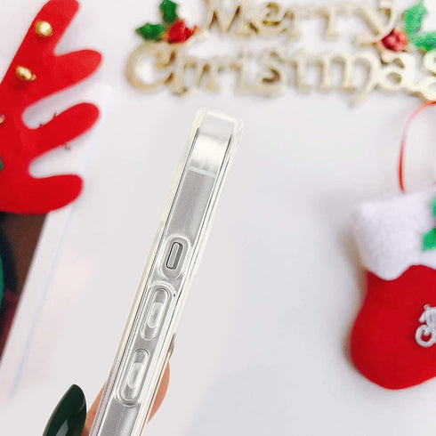 Lafunda Cute Clear Glitter Xmas Snowflake Series Protective Phone Case for iPhone 15 for Women Girls Kids Men (Tree)