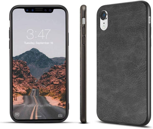 SALAWAT Compatible iPhone Xr Case - Slim PU Leather Vintage Shockproof Cover - Lightweight Premium Soft TPU Bumper -