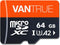 Vantrue 64GB microSD Card with Adapter, U3 UHS-I High Speed SD Card for Dash Cams & Home Security