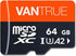 Vantrue 64GB microSD Card with Adapter, U3 UHS-I High Speed SD Card for Dash Cams & Home Security