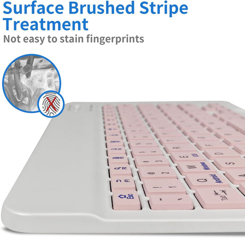 Ultra Slim Mini Wireless Bluetooth Keyboard, Compatible with Amazon Kindle Fire HD, iPad, iPhone, Other Devices, Pink
