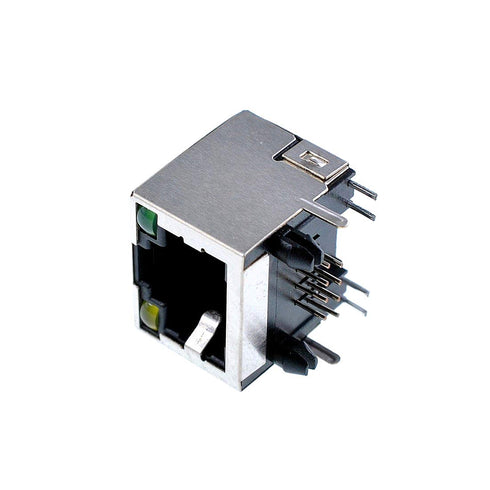 Oiyagai 10 Pcs RJ45 8P8C Shielded Modular Network Jacks - 2LED Light Enhanced Connectivity for Network Applications