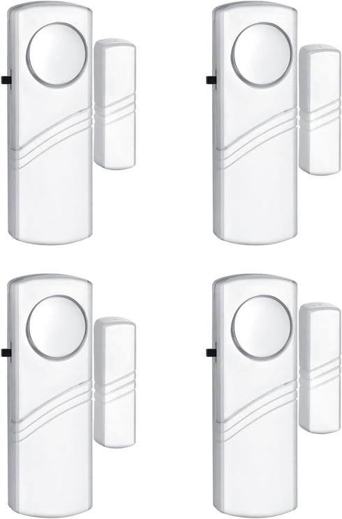 Security Door Window Alarm, Wireless Sensor Burglar Alarm, Easy Installation Doorbell Alarms (4 Pack)