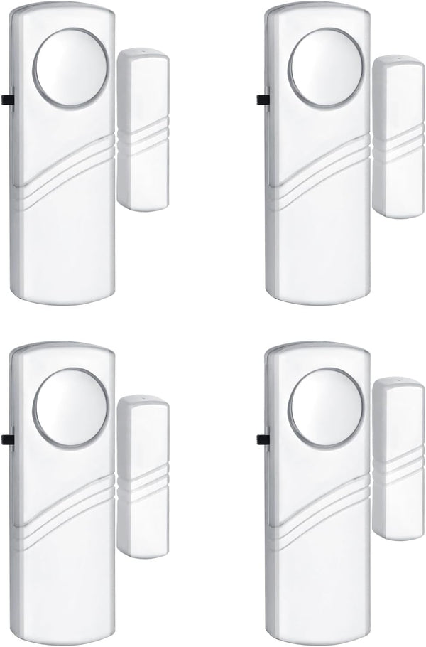 Security Door Window Alarm, Wireless Sensor Burglar Alarm, Easy Installation Doorbell Alarms (4 Pack)