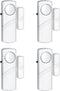 Security Door Window Alarm, Wireless Sensor Burglar Alarm, Easy Installation Doorbell Alarms (4 Pack)