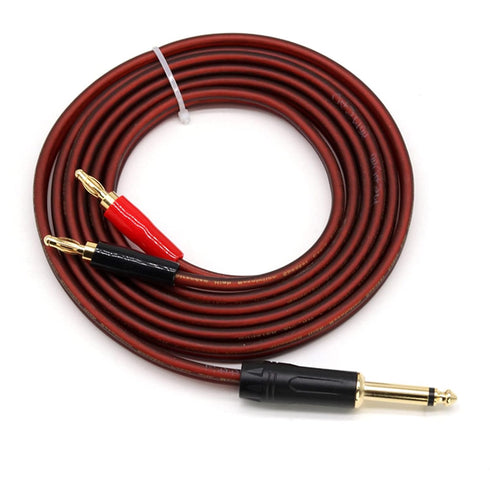 6.35mm TS to Banana Plug Speaker Audio Cable,Gold-plated 1/4 TS Speaker Wire Cord to Dual 4mm Banana Plugs Audio Cable OFC HiFi Speaker Wire for DJ Application,guitars Mixer