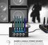 Fifine 4 Channels Metal Stereo Audio Amplifier, Mini Headphone Splitter with Power Adapter, 4x Quarter Inch Balanced