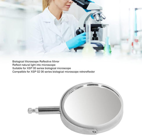 Practical Microscope Reflective Mirror with 360 Degree Rotation, Portable Light Gathering for Observation (Metal