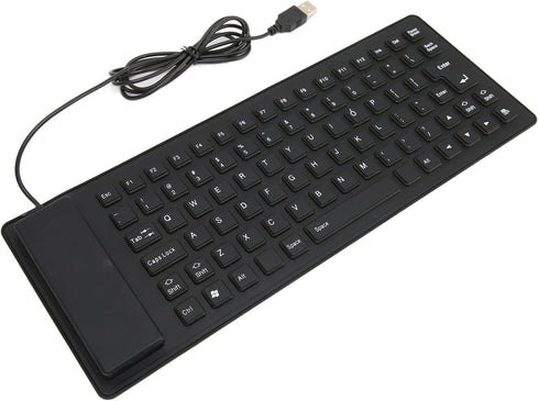 VBESTLIFE Foldable Silicone Keyboard, USB Wired 85 Keys Waterproof Rollup Keyboard for Laptop (Black)