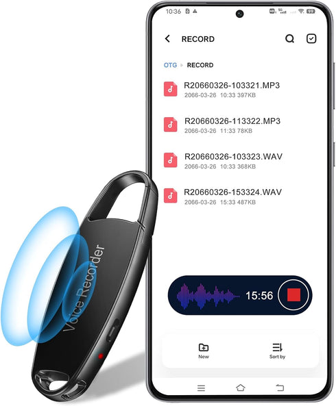 Vormooi 64GB Digtial Voice Recorder with Playback, 1536kbps Metal Voice Activated Tape Recorder
