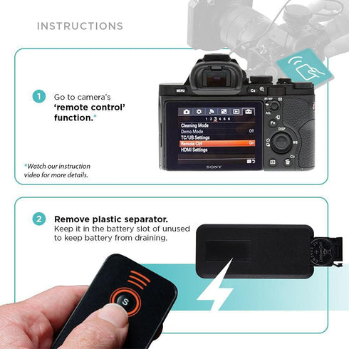 Foto&Tech IR Wireless Remote Control for Sony A7R IV III II, A7III A9 A7 II A7 A7R A7S A6600 A6500 A6400 A6300 A6000