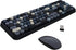 FOPETT Wireless Keyboard and Mouse Combo - 104 Keys Full-Sized 2.4 GHz Round Keycap Colorful Keyboards, USB Receiver