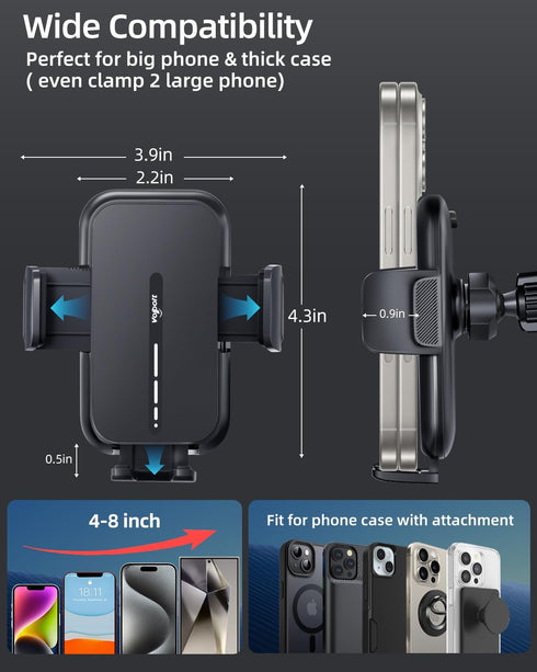 volport RAV4, Vent Phone Mount for Car, Hands Free Air Vent Clip Cellphone Holder with Deep Wide Clamp, Universal