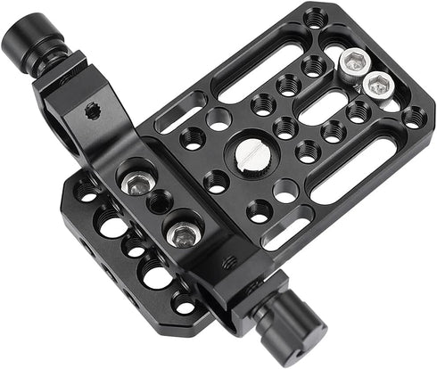 Universal Camera Baseplate – Integrated with 15mm Dual Rod Clamp for Shoulder Support Rig Tripod