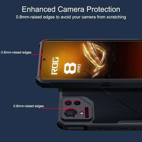 ASUS ROG Phone 8 Pro 5G Case, Ultra-Thin Soft TPU Bumper with Acrylic Clear Back, Military Grade Airbags Drop