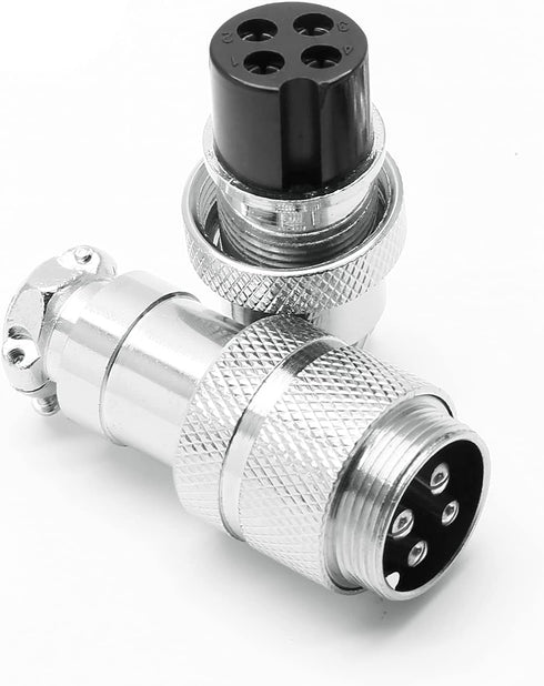 2 Sets Aviation Connector 4P 10A GX20-4 Waterproof Metal Male Female Wire Panel Power Fittings