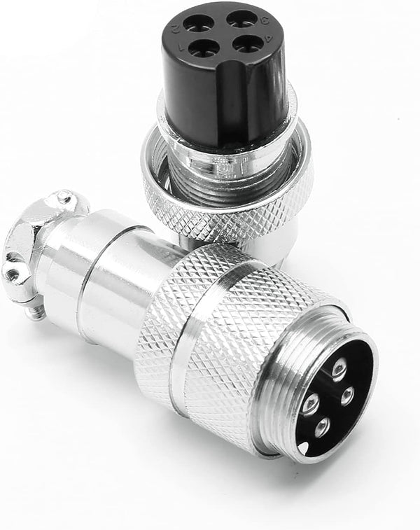 2 Sets Aviation Connector 4P 10A GX20-4 Waterproof Metal Male Female Wire Panel Power Fittings