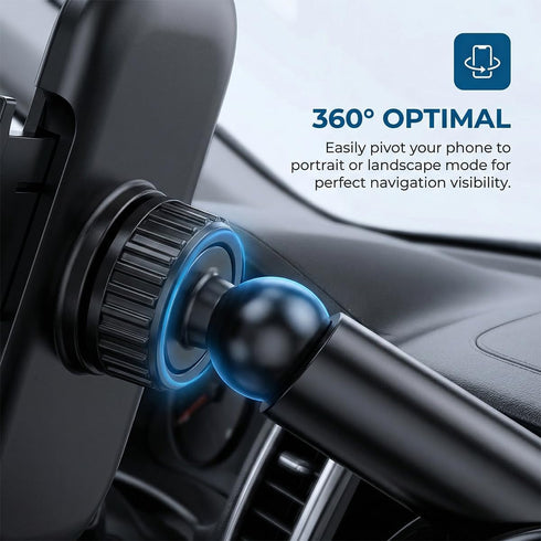 Ywdiml 360 Car Phone Holders, Adjustable Suction & Clip Vehicle Dashboard Windshield Air Vent Cell Phone Mounted