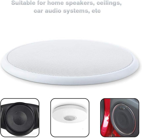 Sound Box Grille Loudspeakers Protective Cover, Decorative Circle Metal Mesh Speaker Grill Cover (2PCS)
