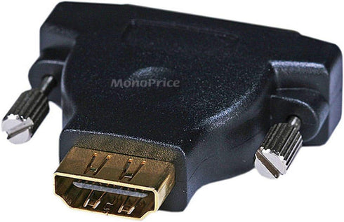 Monoprice DVI-D Dual Link M1-D(P&D) Male to HDMI Female Adapter - Gold Plated, Black