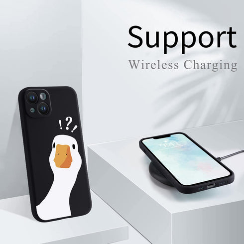 Funny Goose iPhone 11 Case, Silly Duck Cover, Liquid Silicone Soft Gel Rubber, Anti-Scratch, Durable, Microfiber Lining