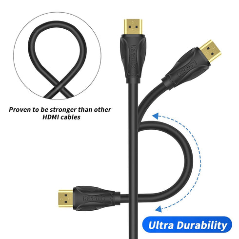 kanmis 8K 6ft, 2.1 8K@60Hz 4K@120hz, PS3 PS4 HDMI Cable High Speed Hdmi Cables Ultra High Speed Gold Plated Connectors