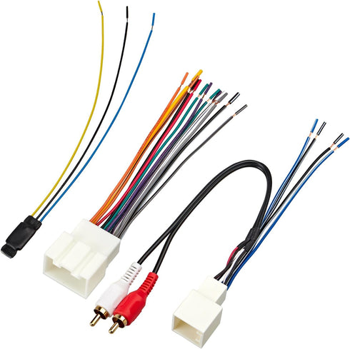 RED WOLF Radio Wiring Harness RCA Plug with 12V to 5V Step