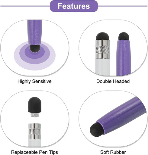 MECCANIXITY Stylus Pens for Touch Screens, Dual Rubber Tips, Precision for Universal Touch Devices, Gradient Purple