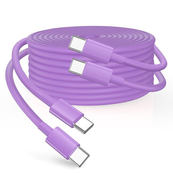 Durcord USB C to USB C Cable, 2 Pack 3ft 100W Fast Charging Type C to Type C Cable for Android/Phone/Pad/Laptop, Purple