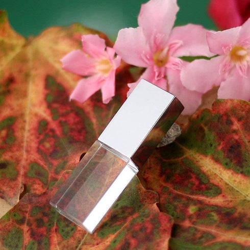 HONGPAS 3.0 (32GB) New Crystal Transparent Rectangle Genuine USB Flash Drive LED Lighting Memory Stick Birthday Wedding
