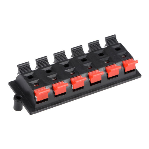 uxcell 12pcs 12 Way Jack Socket Spring Push Release Connector Speaker Terminal Strip Block