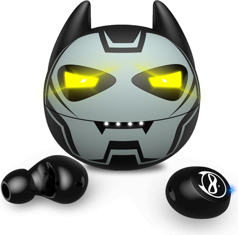 Gray Wireless Bluetooth 5.0 Earbuds, B88-1, IPX5 Waterproof, 36H Playtime, Built-in Mic, LED Display, USB-C, for Kids,