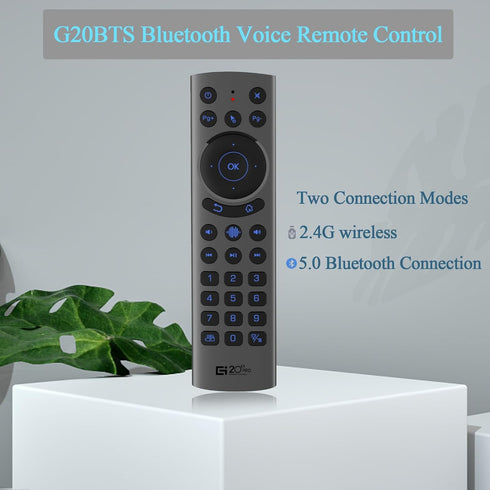 G20BTS Plus Wireless Bluetooth 5.0 Voice Backlit Remote Control Support 2.4G USB Gyroscope IR Learning Remote Control for Android TV Box(G20S Pro Plus)