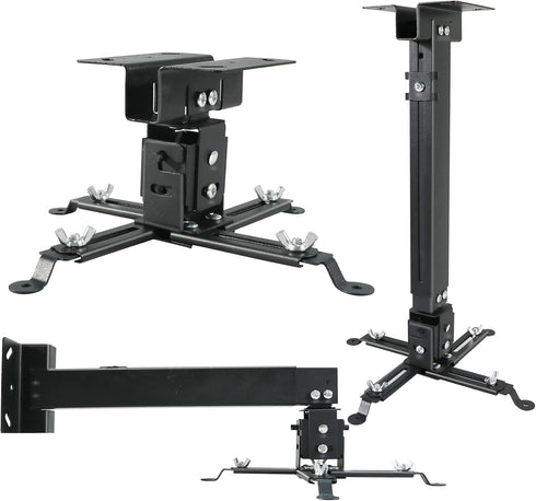 Projector Mount, Universal Ceiling/Wall Mount Black with Extendable Arms, Adjustable Height for Epson, Optoma, Benq