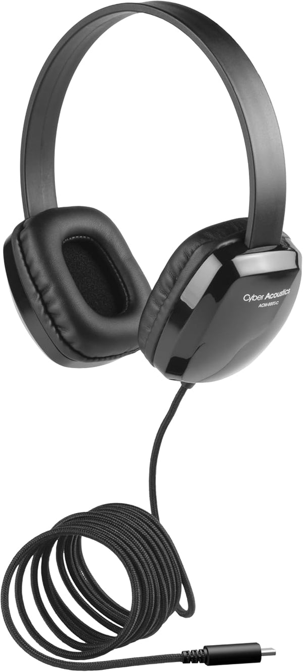 Cyber Acoustics USB Stereo Headphones (ACM-6005C) for PCs and Other USB Devices in Office, Classroom, Home
