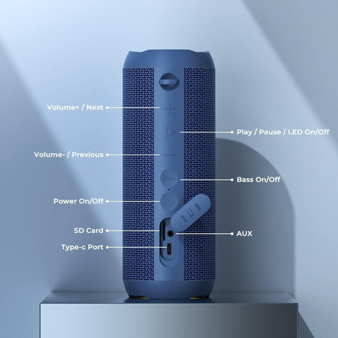 RIENOK Portable Bluetooth Speaker 30W with True Wireless Stereo HD Sound, IPX7 Waterproof