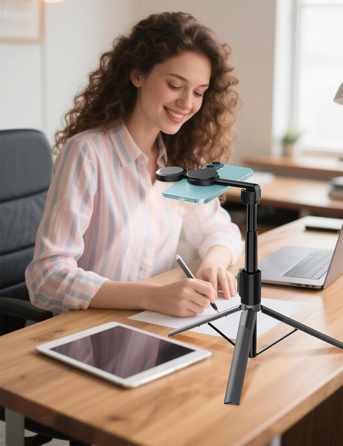 Takerers 66" 360 Magnetic Selfie Stick Tripod for iPhone Magsafe, Rotatable Aluminum Strong Magnetic Cell Phone Tripod