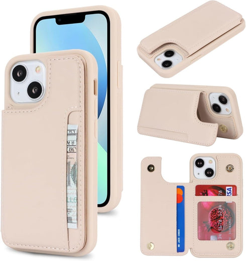 iCoverCase Wallet Phone Case for iPhone 13 Mini with Card Holder, RFID Blocking PU Leather Protective Case