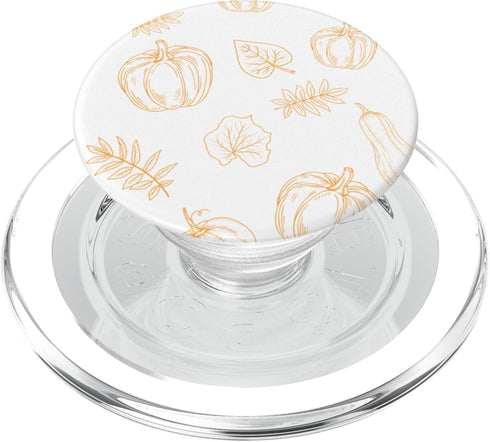 PopSockets PopGrip for MagSafe, Pumpkins Pattern Halloween Autumn Fall Leaves