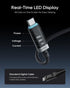 240W Display(1 Pack, 6.6ft), 6A 3.1 17/16/15 CUKTECH USB C to USB C Cable with OLED PD Fast Charging USB-C Cord