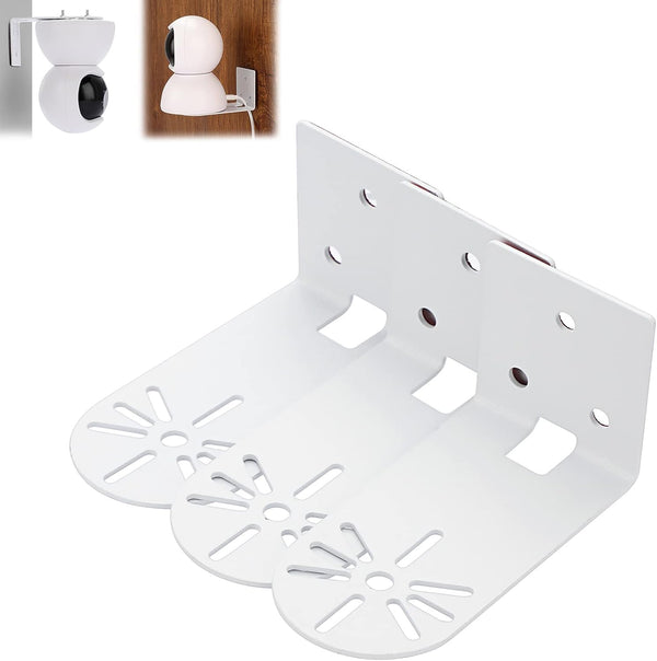Sumnacon 3PCS Wall Mount Camera Shelf, Metal Small Floating Shelf for Security Cameras and Speakers (White)