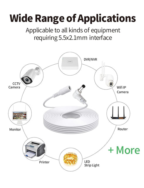 Tonton 2M 6.6FT 5.5mm 2.1mm 90 DC Power Extension Cable x Degree Right Angle Female to DC Male Power Adapter Cord