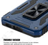 Samsung Galaxy S23 Case, Shockproof Phone Case with Sliding Camera Cover & Rotatable Ring Holder, 6.1", Dark Blue