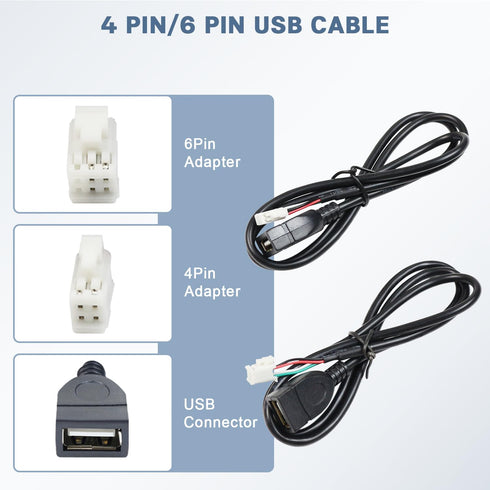 16 10/20 4/6 Android Radio Wiring Harness Kit with Pin ISO Car Radio Wire Harness, Pin RCA Back Camera Adapter, Pin USB